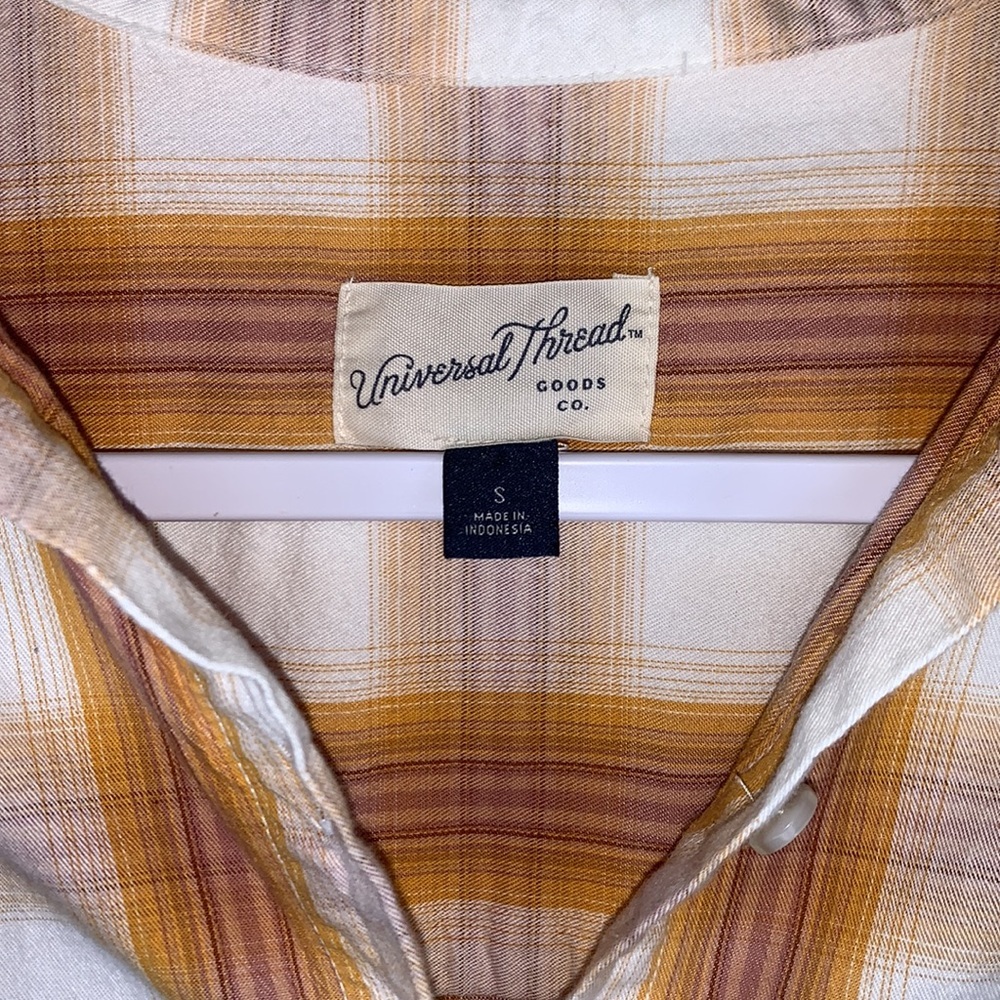 Universal Thread Button Down Yellow White Plaid S… - image 6